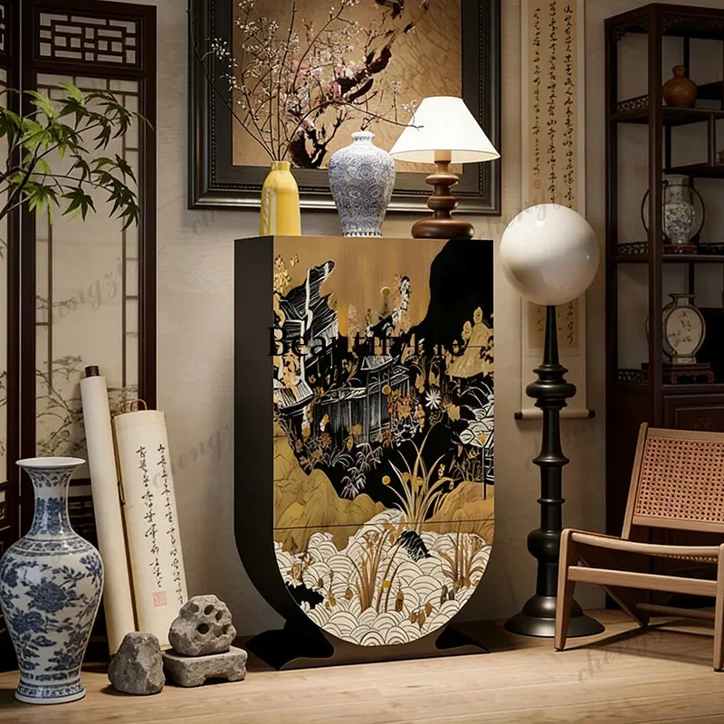 French vintage style solid wood, entryway vintage decorative cabinet, entryway side dining cabinet, multifunctional storageA68