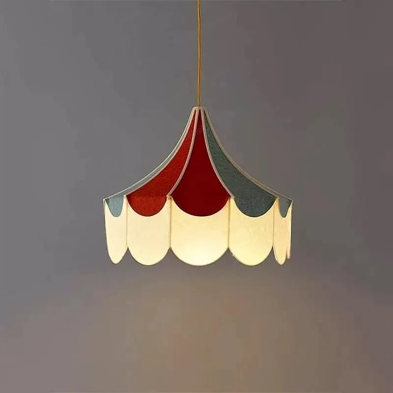 

Modern minimalist indoor LED pendant light, bedroom study, children's room decoration light, colorful fabric restaurant light