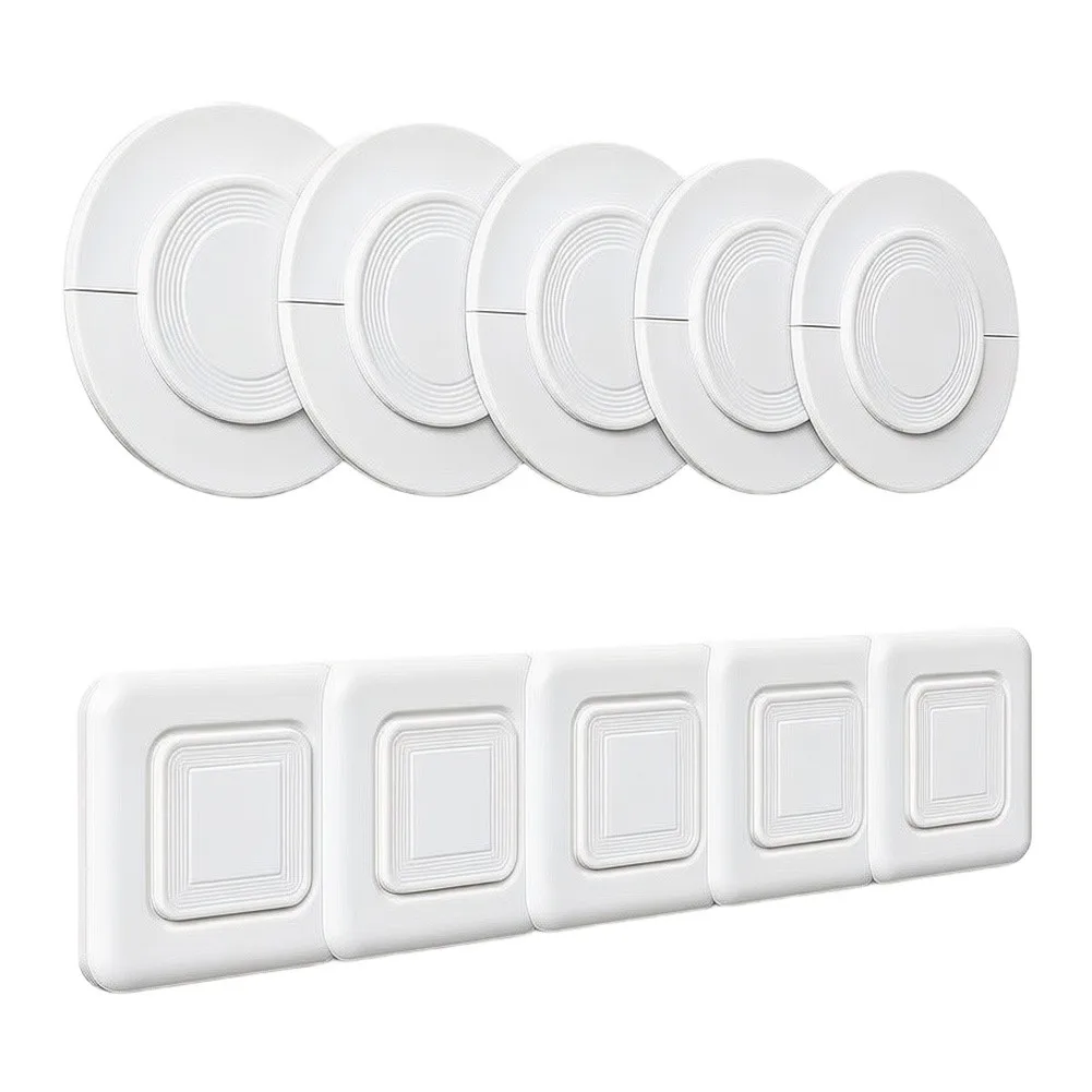 10Pcs Air Conditioning Hole Decoration Cover White Square Round Decoration Hole Cover ABS For Air Conditioning Accessories