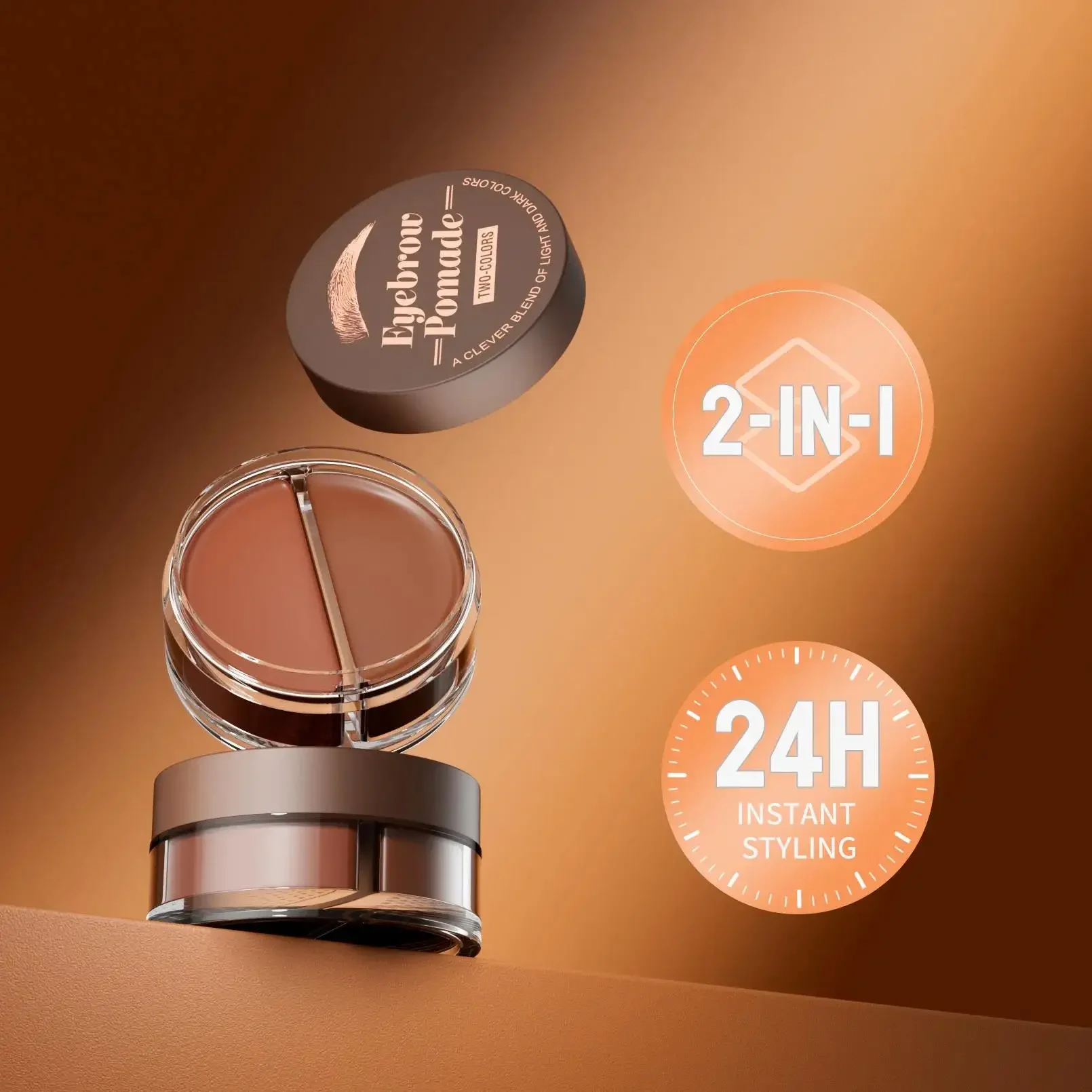 Crema para cejas resistente al agua, 2 colores, jabón de cera Natural para estilizar cejas de larga duración, fórmula doble a prueba de sudor