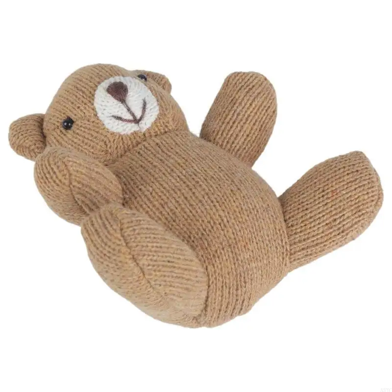 A5YC Newborn Shower Party Photo Props Backdrop Handcrochet Bear Baby Sleeping Doll