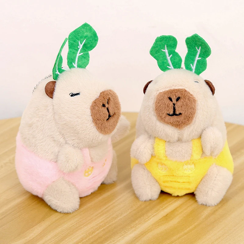 Capybara-Llavero de felpa con colgante de bolso, llaveros creativos de animales esponjosos, muñeco de peluche Kawaii, regalo de cumpleaños