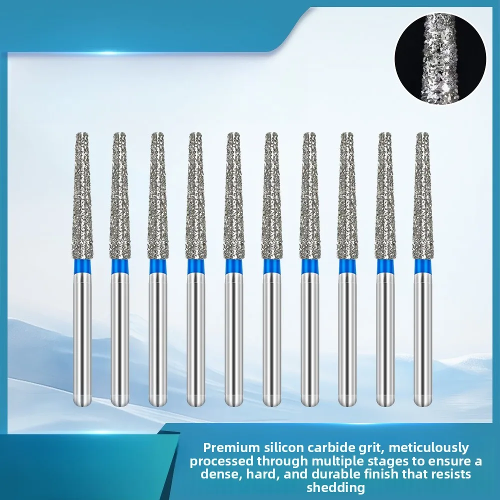 Dental High Speed Handpiece Bur 10pcs Tungsten Steel Diamond FG 1.6mm Ball Flame Taper Round Flat Cone Shape Tooth Preparation