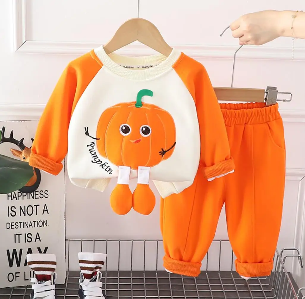 

Designer Boys Suits Korean Style Clothes for Baby Boys Cartoon Crewneck Sweatshirt And Pants Toddler Tracksuits Kids Bebes Set