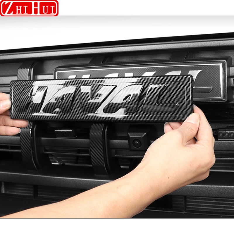 

For Haval H3 2024 2025 Car Styling Front Badge Front Grille Black Logo Carbon Fiber Pattern Appearance Rear Logo Accessories
