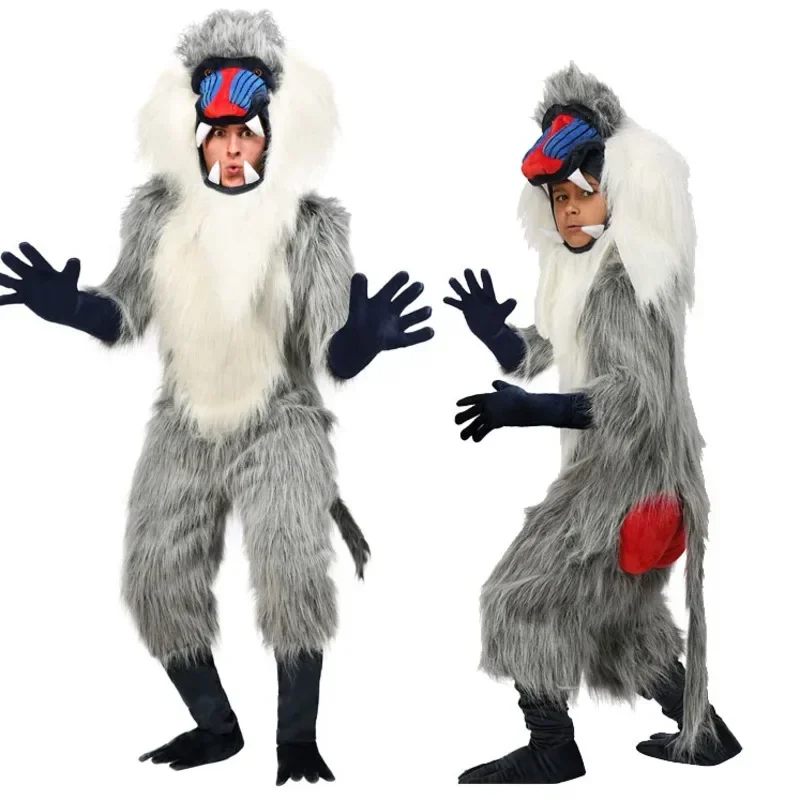 

Halloween Costume Children's Day Stage Performance Cosplay Adult Children's African Animal Baboon Character Costume