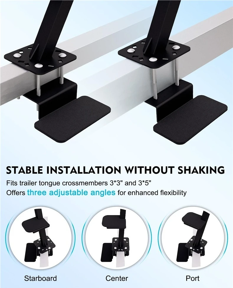

Industrial Marine Trailer Pedals with Handlebars and Non-Slip Surface, Heavy Duty Boat Trailer Steps for Deep V-Trailers