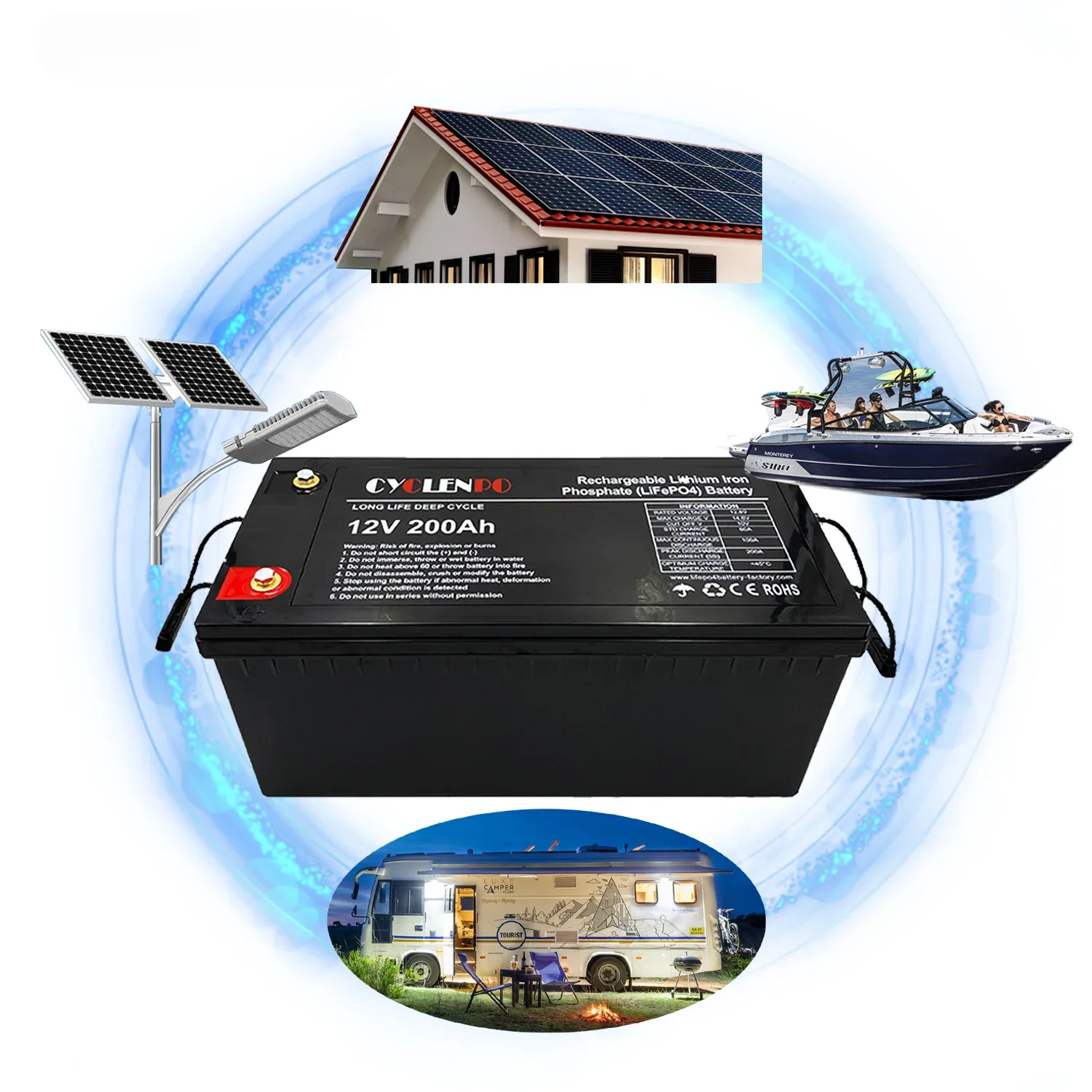 12v 200ah Solar Lithium Battery For Solar Energy System/boat/marine