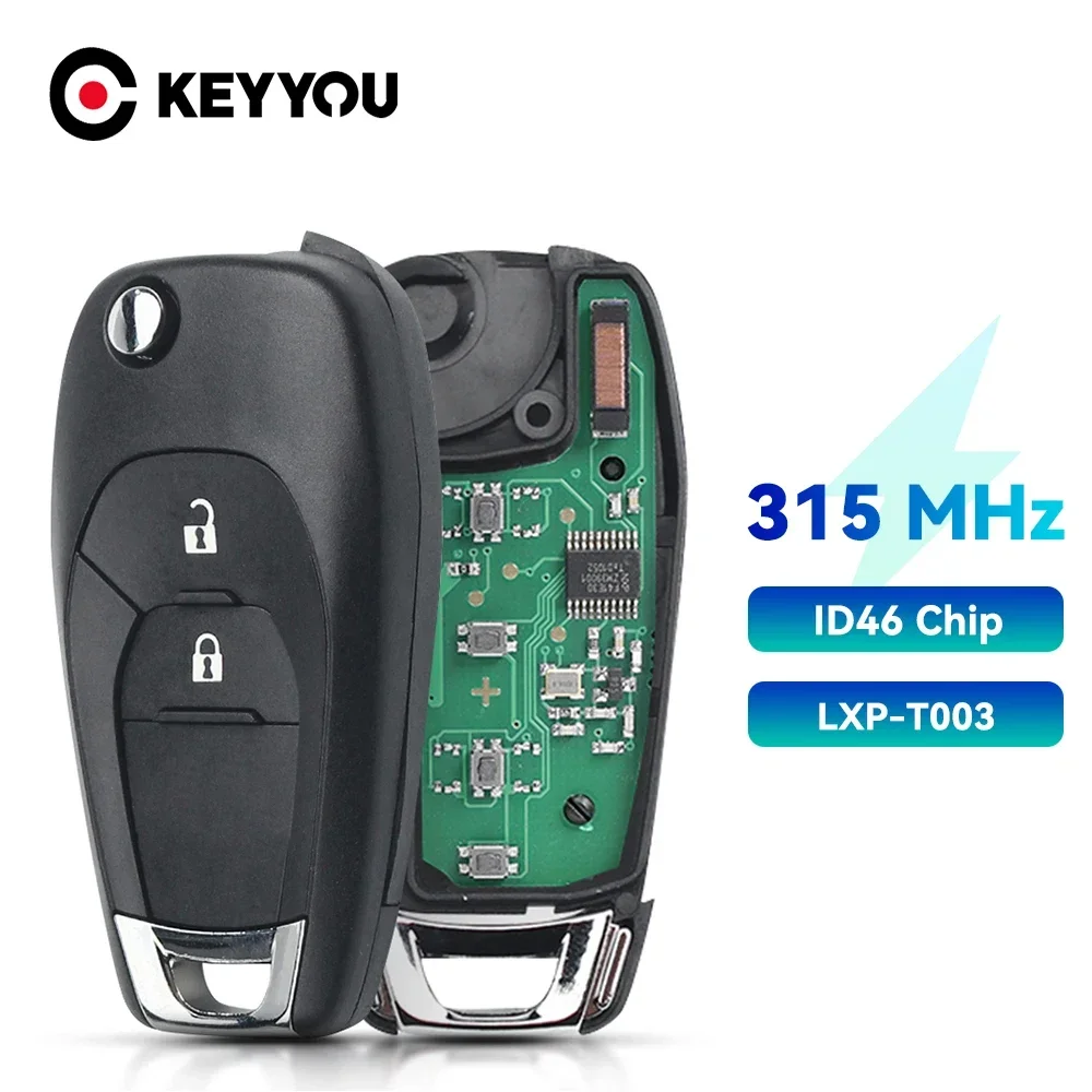 KEYYOU LXP-T003/LXP-T004 315/433MHz For Chevrolet Cruze Sonic Spark Trax 2014-2019 Remote Car Key PCF7941E ID46 Chip