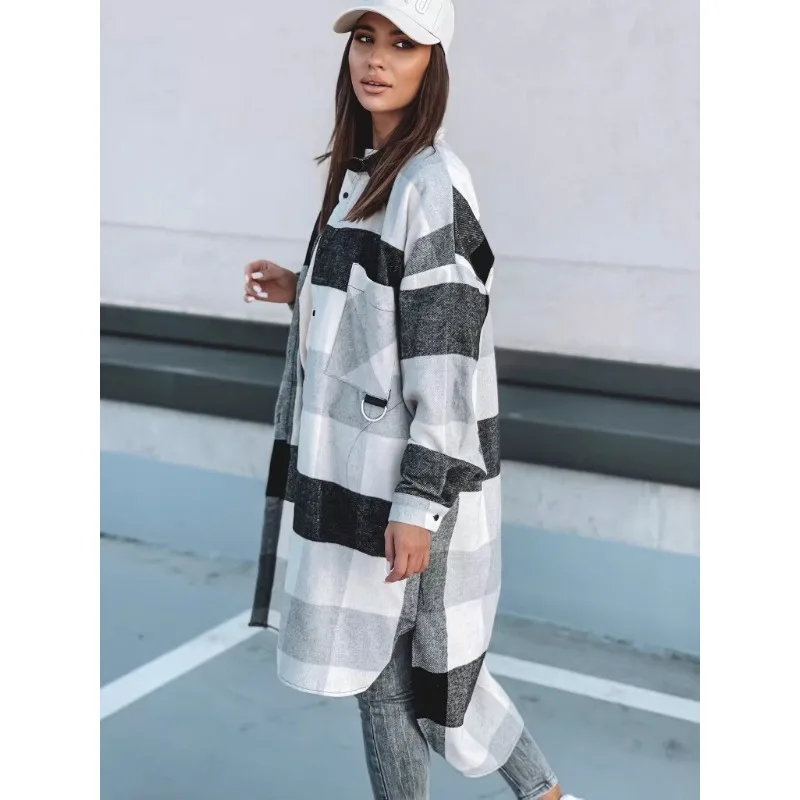 2024 Fashionable Hot selling Casual Fashion Women\'s New Checkered Casual Shirts women tops  tops  blouse  Office Lady