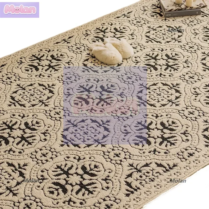 

American scrubbable leave-in living room carpet light luxury high-end waterproof and anti-fouling no care lazy bedroom coffee ta