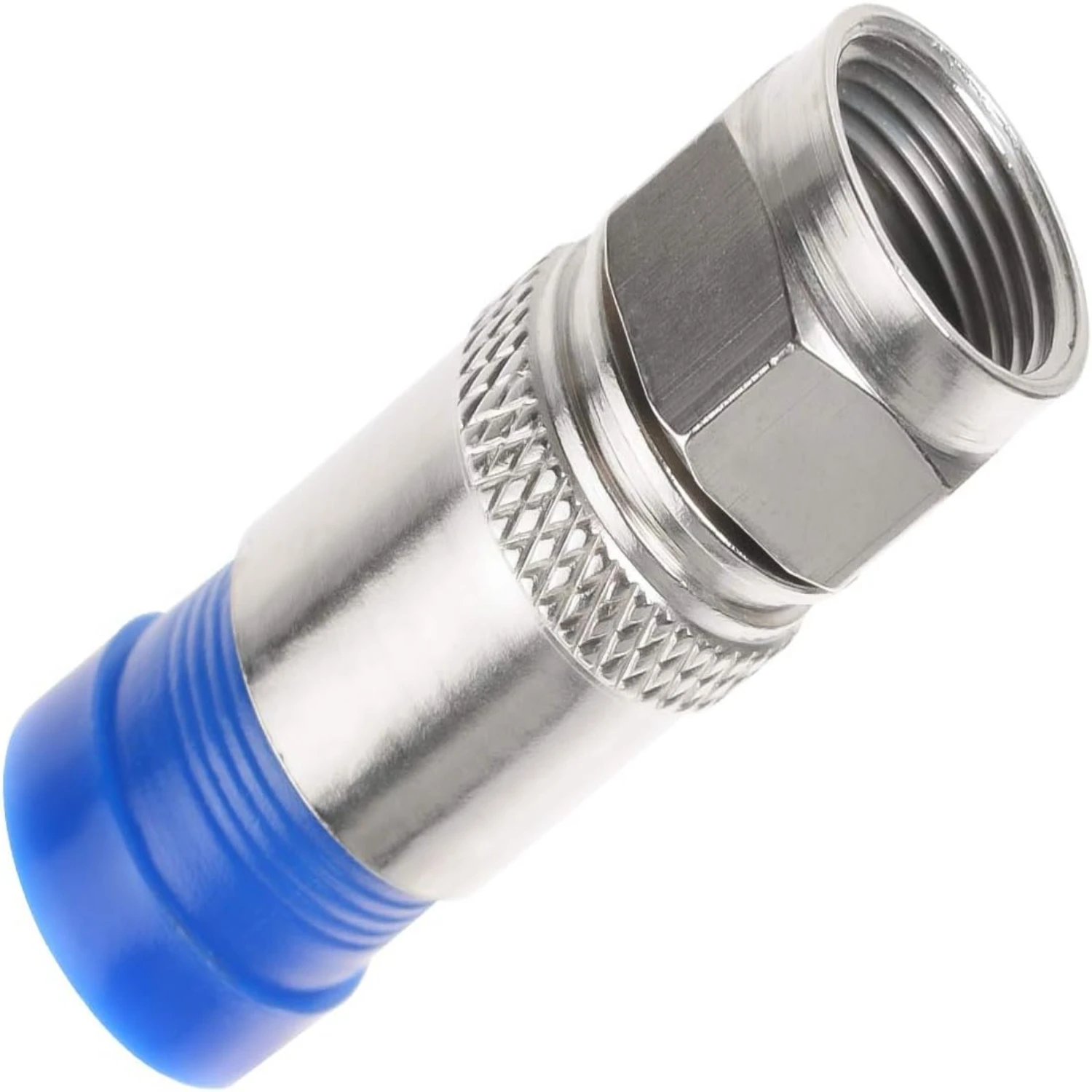 RG6 F Type Connector Coax Coaxial Compression Fitting 20Pack (Blue)