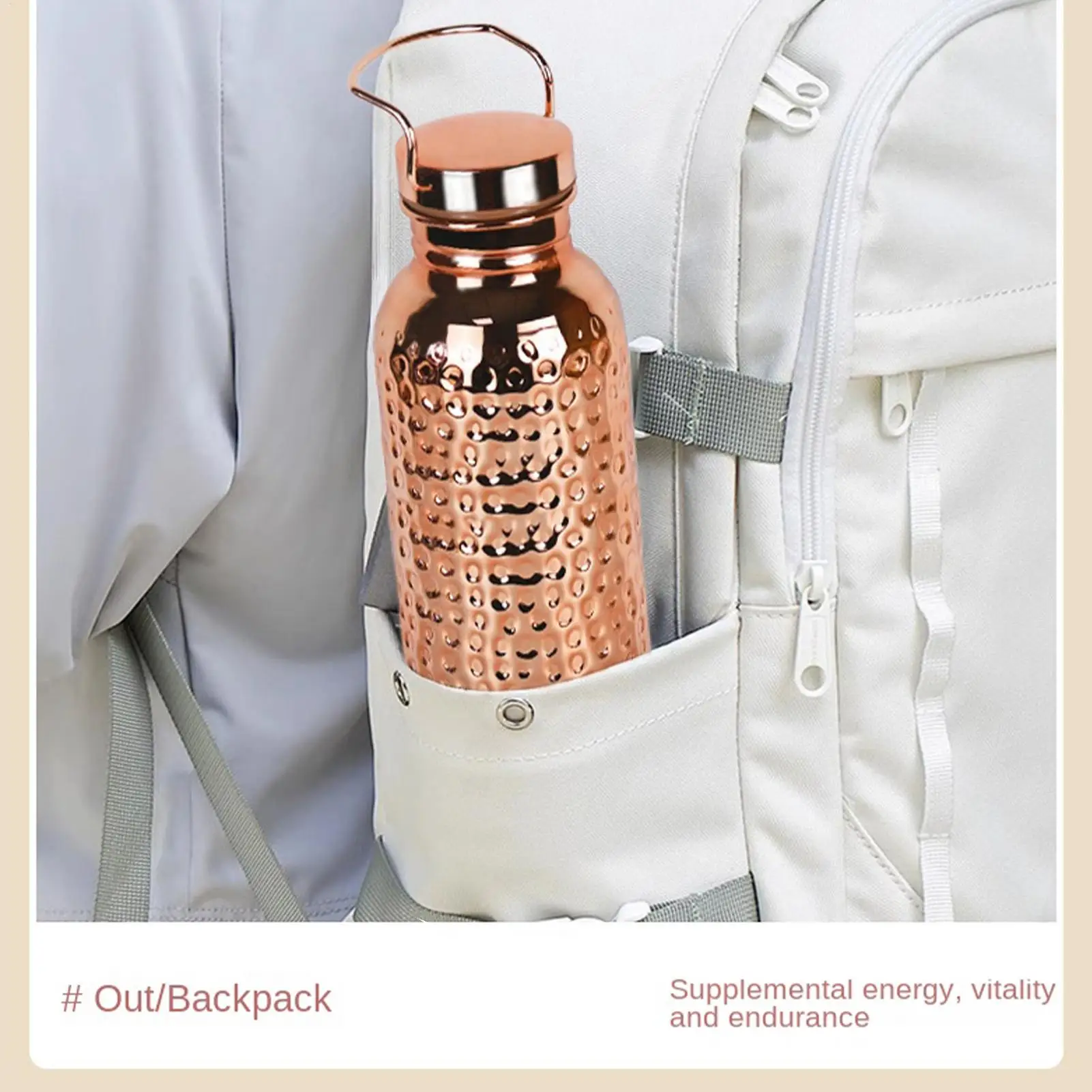 800ml Pure Copper Insulated Stainless Steel Water Bottle