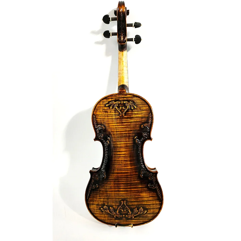 

Factory Advanced Oil Varnish Violin Handmade Customizable Pattern Antique 4/4 Violin Carved Violin