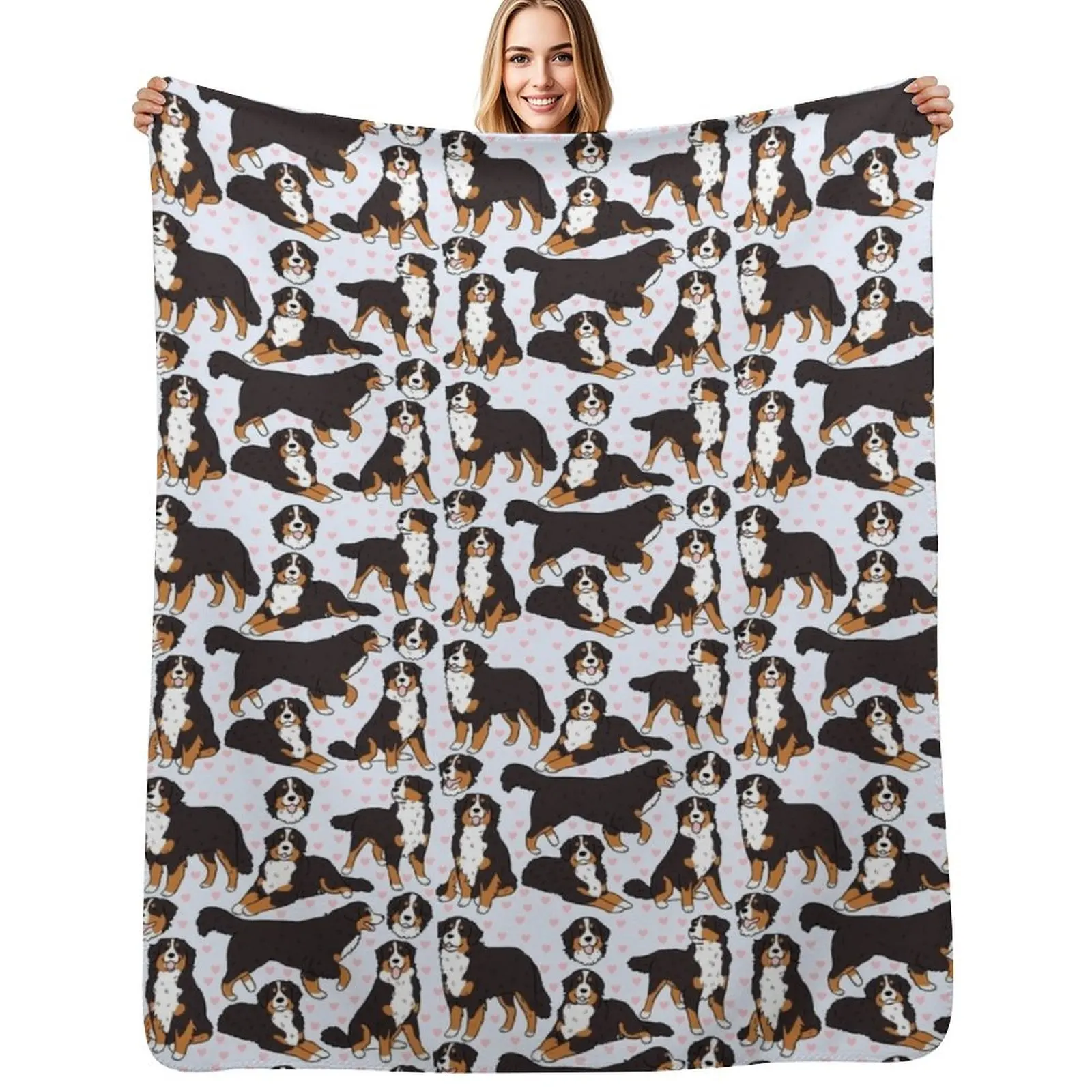 Bernese Mountain Dog cute illustration pattern Throw Blanket for winter Thins funny gift Soft Beds Shaggy Warm Blankets
