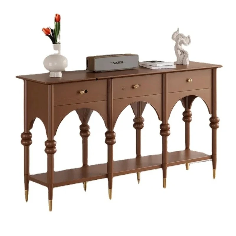 

Solid Wood Household Entrance Cabinet Living Room Partition against the Wall Cabinet Locker