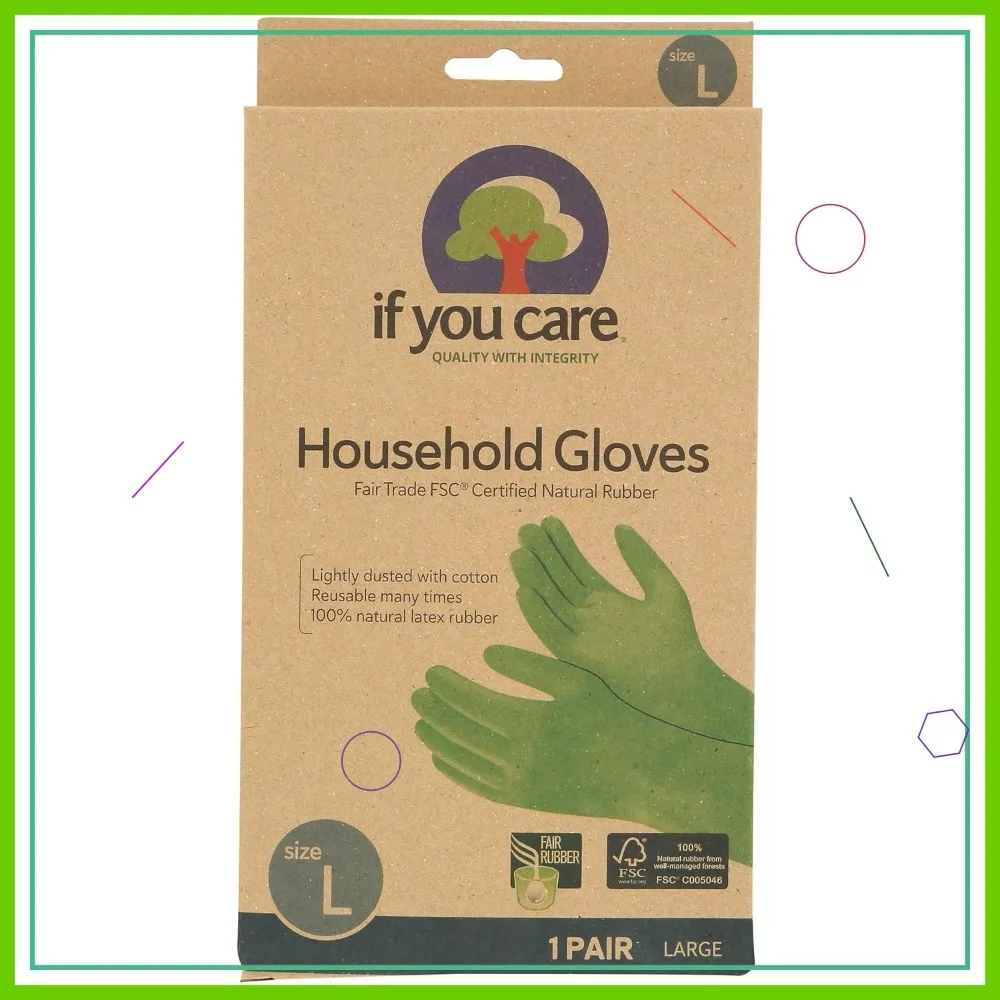 

Reusable Latex Gloves for Gardening, Dishwashing & Cleaning – Cotton Lined, Large, 1 Pair