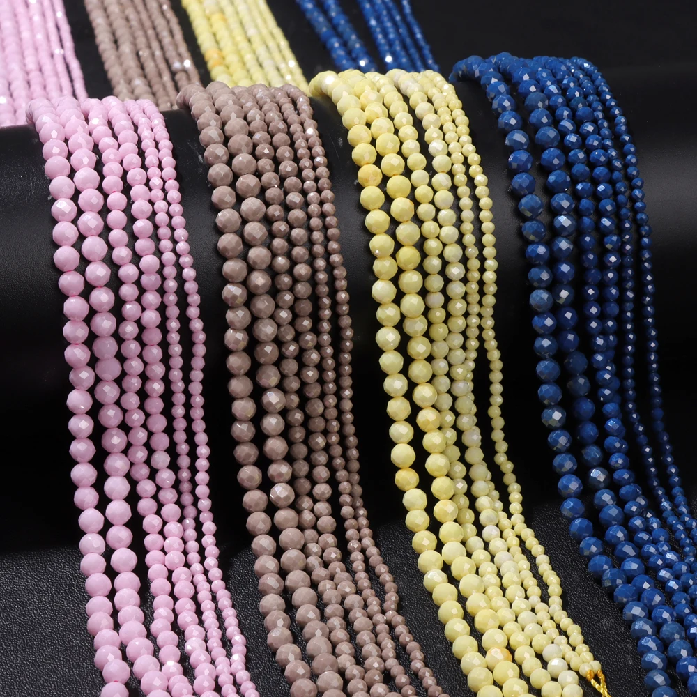 2/3/4mm Muticolor Dyed Zircon Faceted Stone Beads Purple Blue Yellow Loose Spacer Bead For Jewelry Making DIY Necklace Bracelets