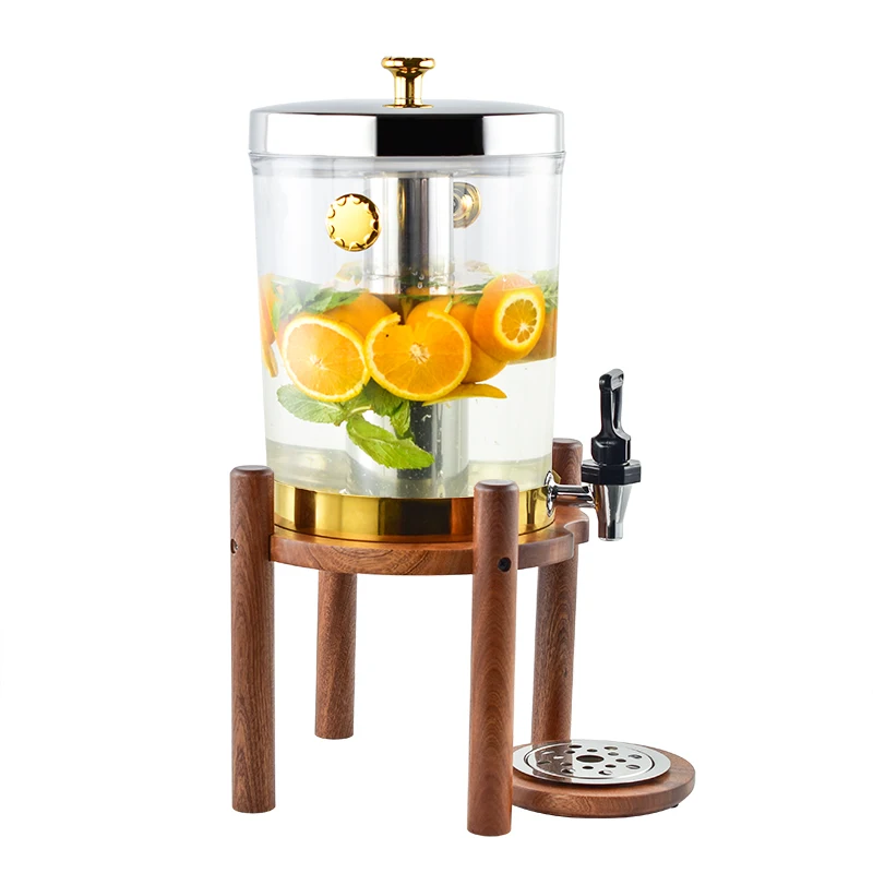 Hot Or Cold Commercial Juice Dispenser With Tap Juice Dispenser With Wood Cooling Juice Dispenser