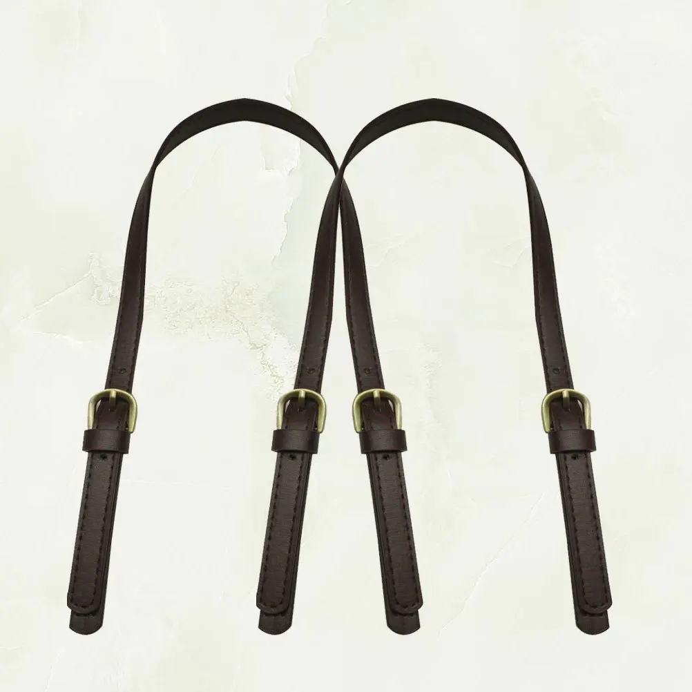 

2Pcs Synthetic Adjustable Shoulder Strap Replacement Bag Belt for Handbag Tote Pouch DIY Fashion Deep Coffee