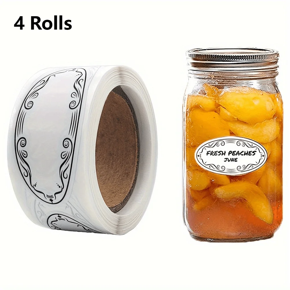 4 Rolls 150 Stickers for Beverage, Fruit and Vegetable Refrigerator and Freezer Storage Storage Labels