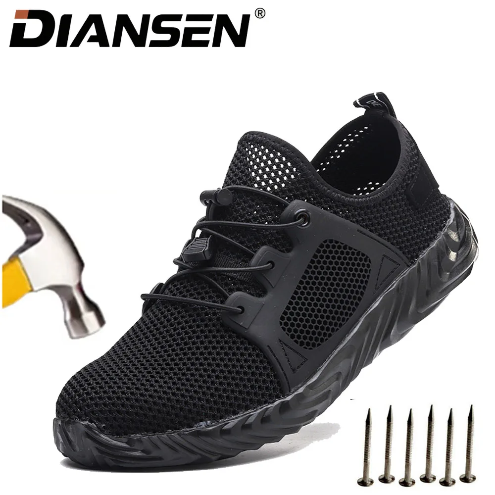 

Non Slip Mens Safety Work Shoes Soft Comfortable Adjustable Work Sneakers Fashionable Work Shoes Anti-Puncture Steel Toe Shoes