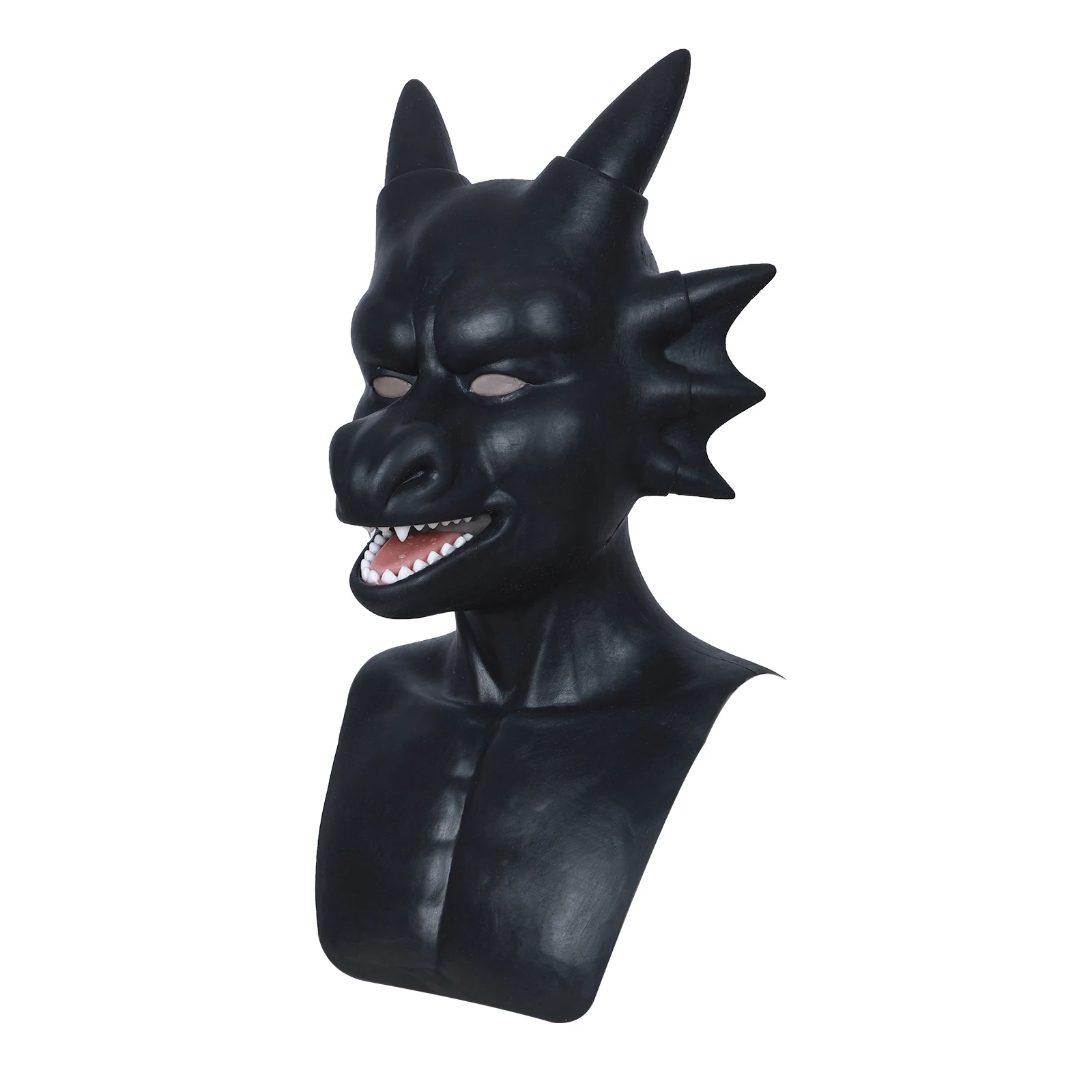 Smitizen Silicone Black Dragon Mask Monter Headwear Costumes for Halloween Party Cosplay