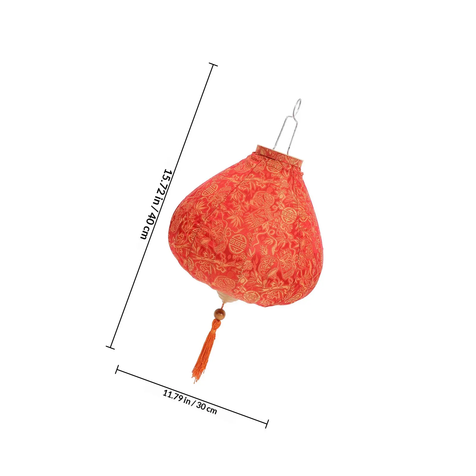 Hanging Decorative Cloth Lantern Vintage Style Iron Wire Frame Elegant Outdoor Lantern for Garden Patio Porch Festival