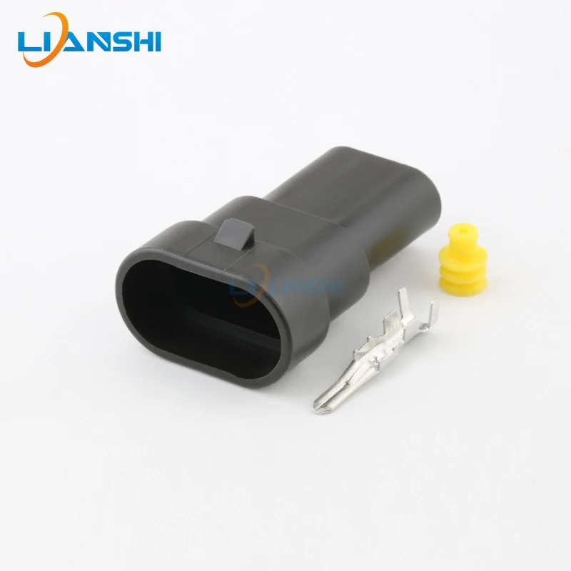 DJ9005A 12059181 2Pin Waterproof Male Female Connector Set with Terminals for HID Controller Car Headlight Fog Lamp