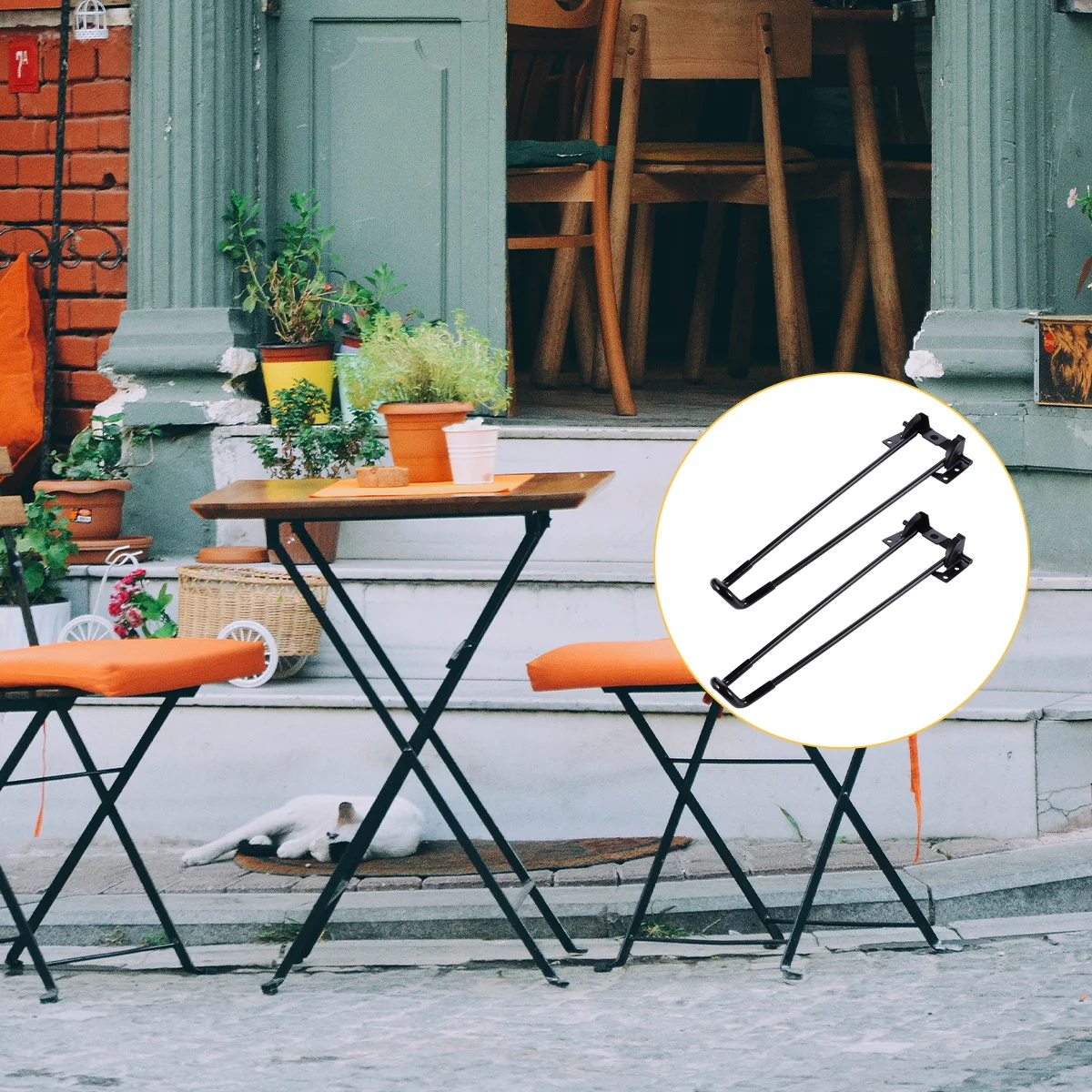 

4pcs Foldable Metal Furniture Legs Double Rod Table Brackets Industrial Hairpin Desk Stool Support Modern Bench Leg