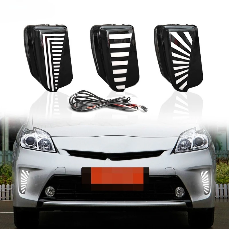 

For Toyota Prius 2012 2013 2014 2015 Led Daytime Running Light Front Fog Lamp Flowing Turn Signal Light Modification Accessories