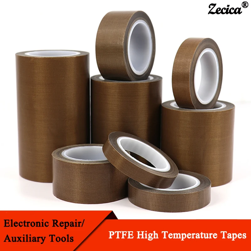 PTFE Tape Adhesive Cloth  Width 5~100mm Thickness 0.13mm 0.18mm Insulated Vacuum High Temperature Resistant Sealing PTFE Tapes 