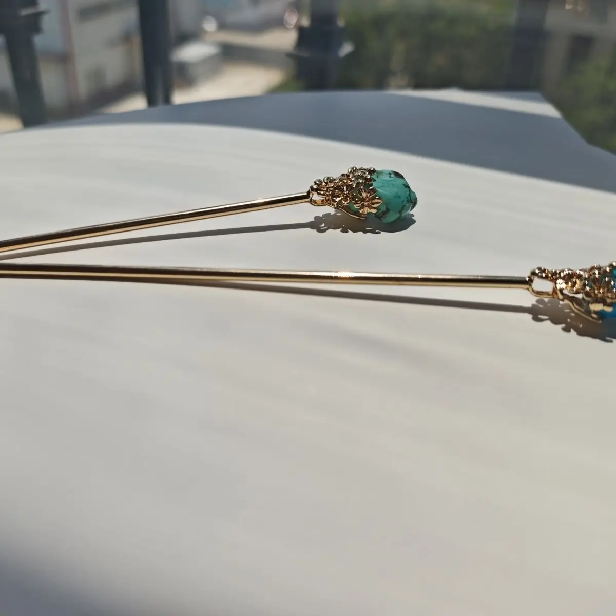 

Заколка для волос из натурального бирюзового синего камня Hanfu, антикварный диск для волос, головные уборы, универсальные аксессуары, аксессуары для волос