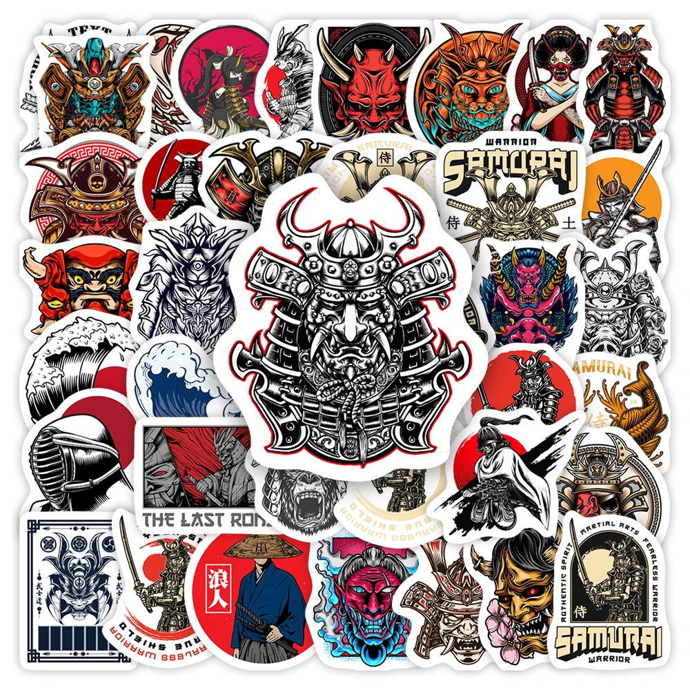 

Japanese Samurai Stickers Bushido Mask Evil Cool Gift DIY Decorative Decal for Motorcycle Helmet Board Guitar Laptop Waterproof