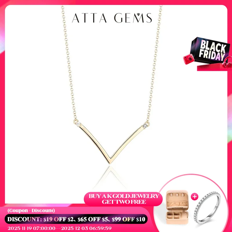 

ATTAGEMS New in10k 14k 18k Gold Pendants Necklace For Women Moissanite Pass Diamond Tested Pendant For Wedding Gift