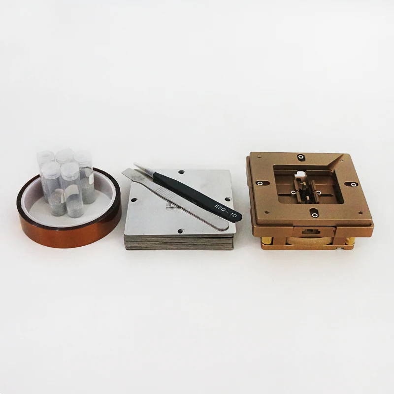 Universal BGA Rework Kit 80MM 90MM with 170pcs Stencils ESD Tweezers Brush Laptop Solder Ball Reballing Fixture Jig Repair Tools - Image 4