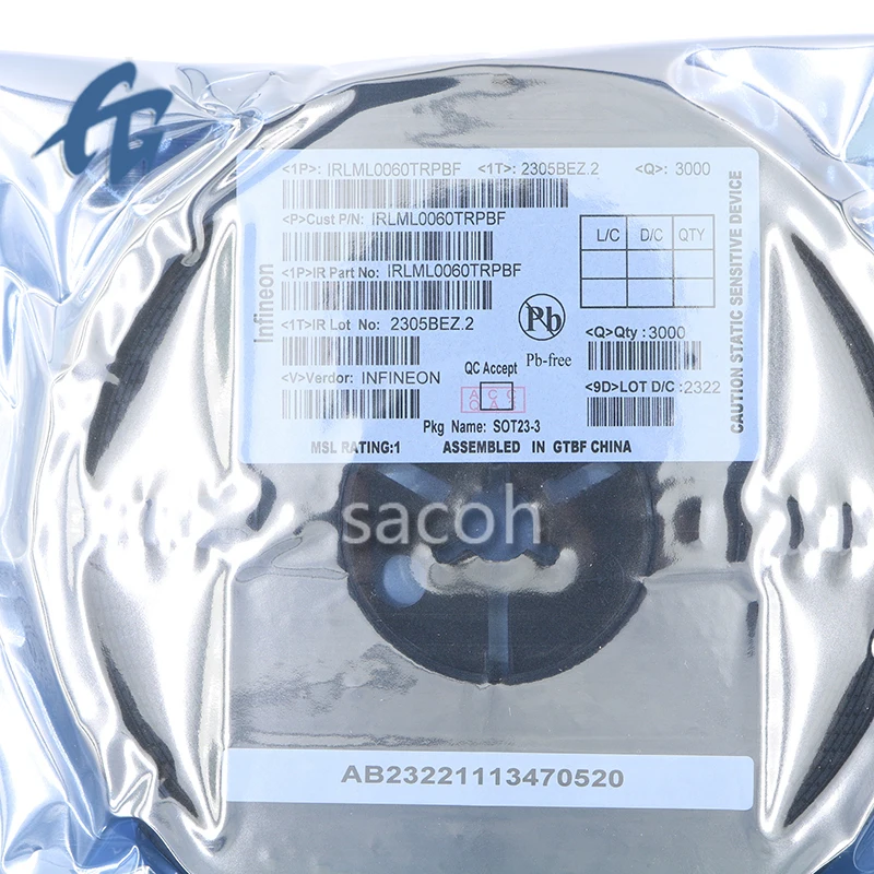 

(SACOH New Mosfet transisto IRLML0060TRPBF 50PCS