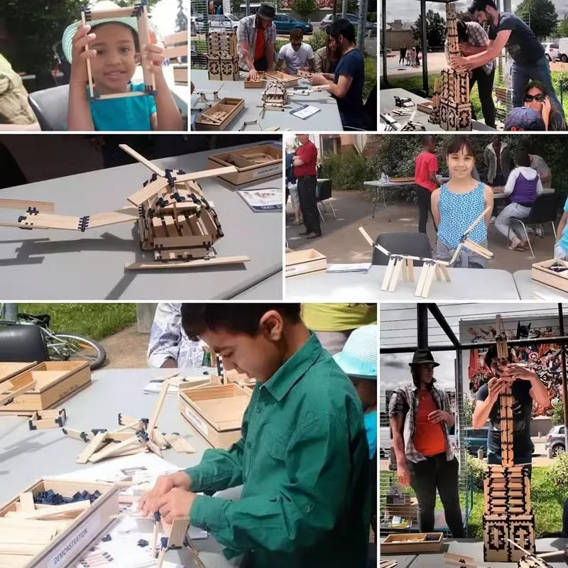 Houten Kapla-blokken met kliksluiting, een educatief en stimulerend bouwspeelgoed voor kinderen, geschikt voor zowel jongens als meisjes.