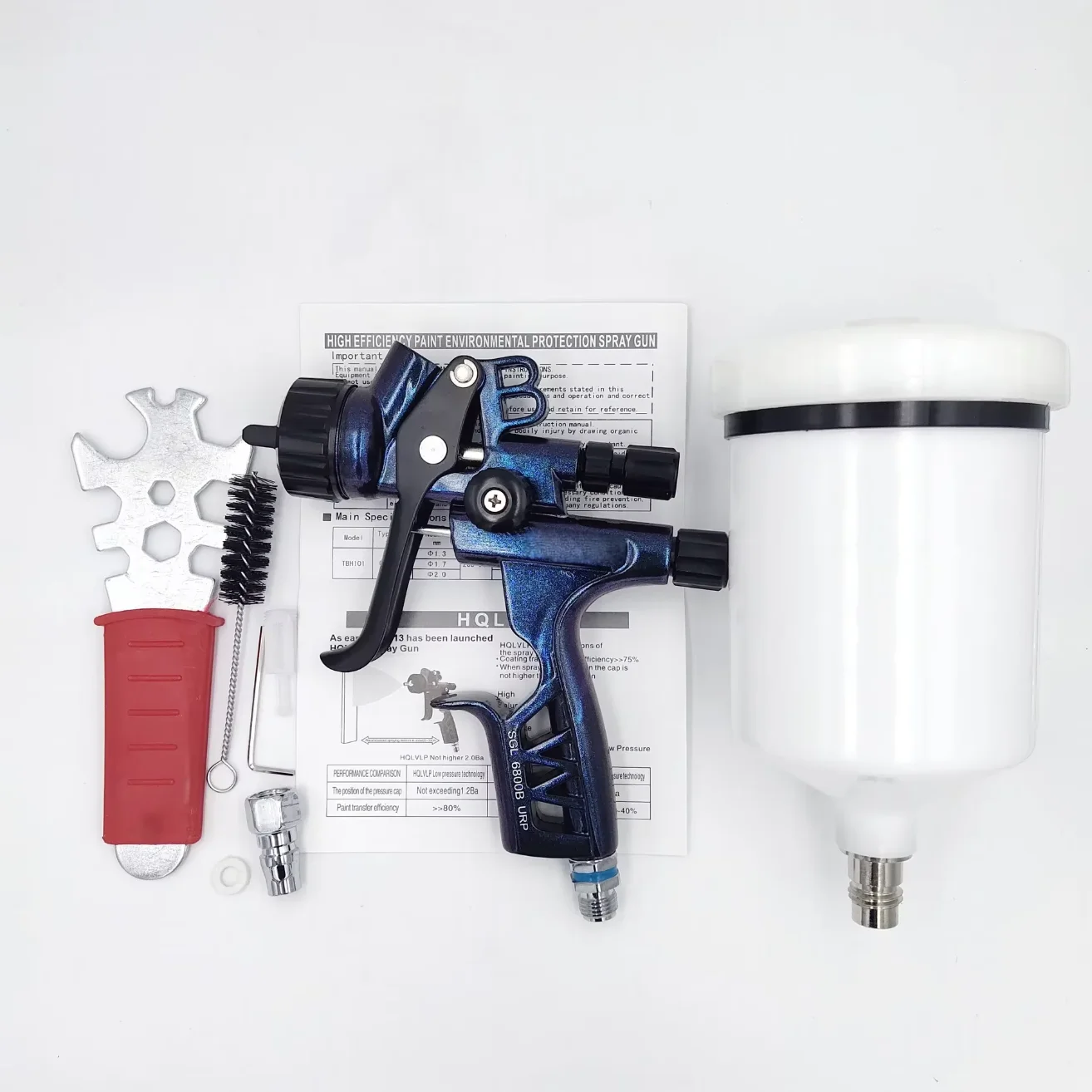 6800B Auto Paint Gun 1.3mm Nozzle HVLP Air Spray Gun High Atomization Body Metal Car Spray Gun Customize Your logo for Free