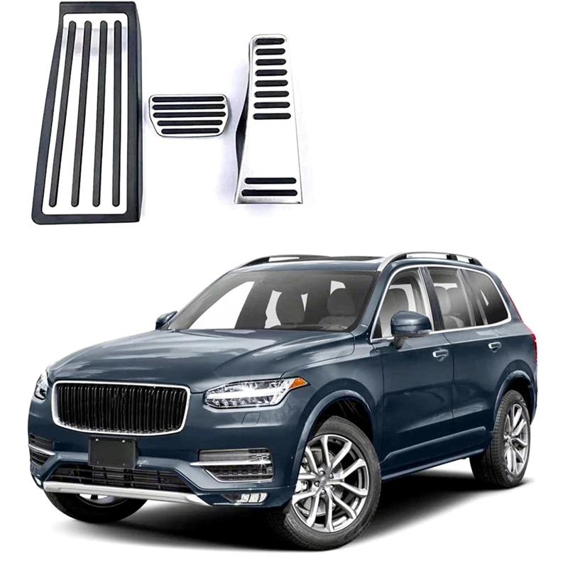 

Для Volvo XC90 2018 2019 2020 автомобильный акселератор из нержавеющей стали, педаль топлива, подставка для ног, подставка для ног, чехол, аксессуары, левый руль