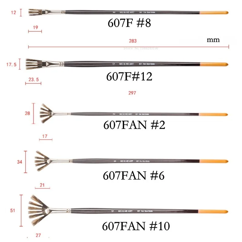 Imagem -06 - Cerdas Sawtooth Fan Paint Brushes Cabelo Irregular Linha Grossa Escova Artista Aquarela Guache Caneta Pintura Acrílica Ferramentas de Arte Pcs