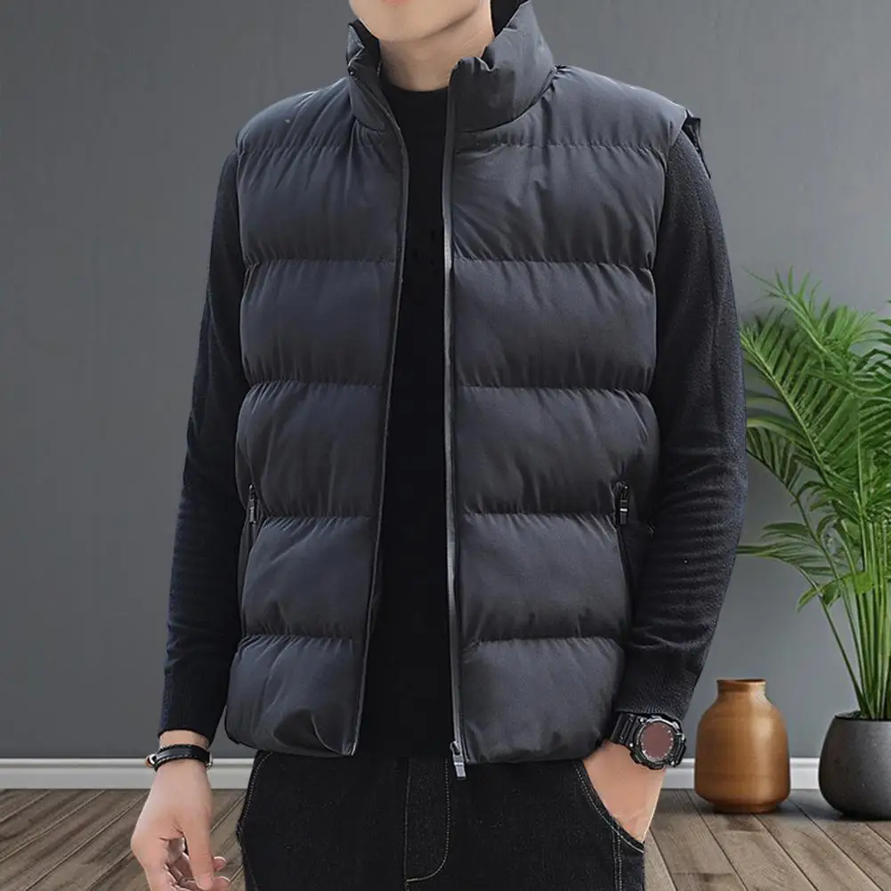 Lightweight Puffer Vest Mens Windproof Vest Sleeveless Vest Winter Jacket Casual Coat Warm Thicken Waistcoat Streetwear