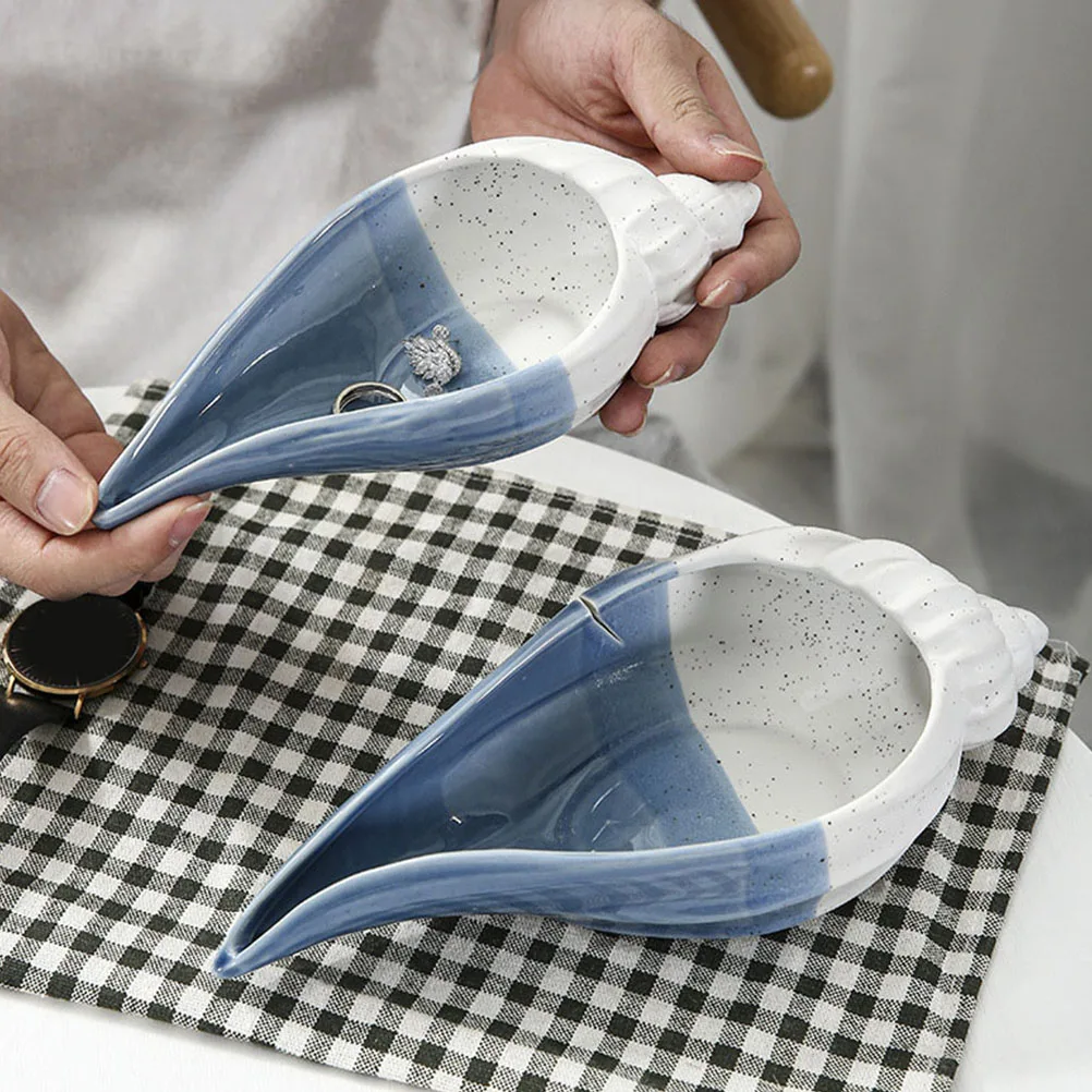 

Ceramic Jewelry Dish Ocean Style Decorative Tray Key Storage Plate Ring Earring Holder Jewelry Organizer Trinket Dishes