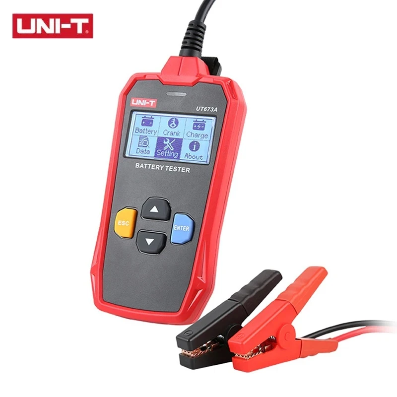 

UNI-T Car Battery Tester 12V 24V DC Charger Analyzer UT673A UT675A Capacity Load Tester Cranking System Test 40-2000CCA