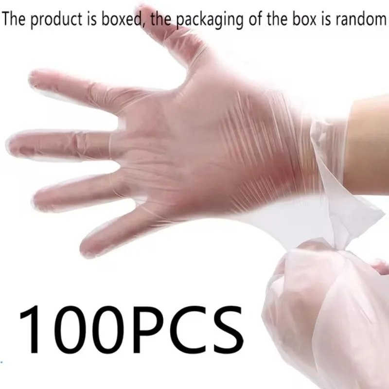 100 STKS Wegwerp TPE Handschoenen Keuken Badkamer Restaurant Camping Reizen Waterdicht Oliebestendig Huishoudelijk Reinigingsgereedschap