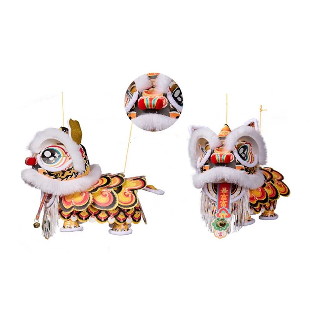 

2026 New Year Lion Dance Lantern Ancient DIY Material Package Handmade Lantern with Tassel Handheld Luminous Lantern