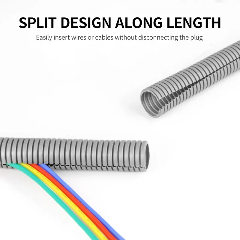 2/5/10M 8 Colors AD 7.5~34.5mm PP Corrugated Tupe Plastic Pipe for Auto Wire Motorcycle Engine Electri Cable Protect Loom Sleeve