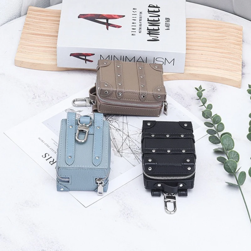 

Портативные подвесные сумки для монет с пряжкой, кожаная косметичка, мини-органайзер для губной помады, модные подвесные кошельки для монет на талии