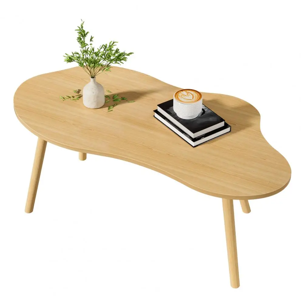 120cm Small Coffee Table, Mid Century Modern Tea Table, Living Room Center Minimalist Display Coffee Table with Cloud Shape (Woo