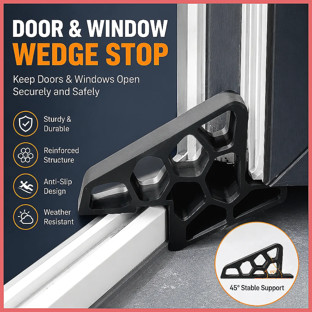Heavy Duty Non-Slip Window Door Stop with Track Lock 1/2/4pcs Anti-Wind Holder Honeycomb Hole Easy Install Remove for Balcony
